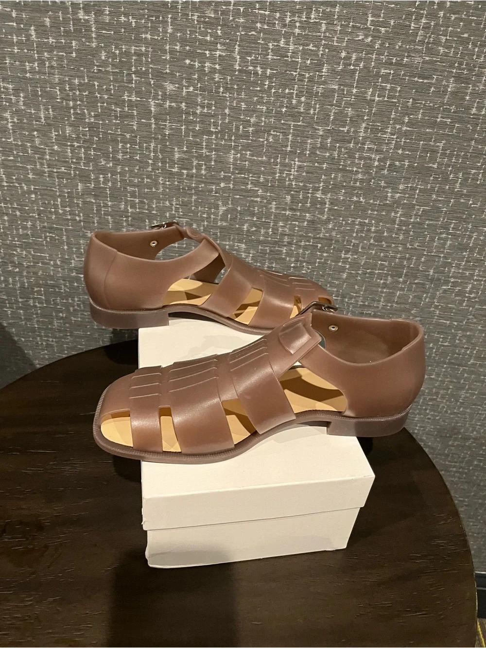 NIB COS JELLY FISHERMAN SANDALS Brown